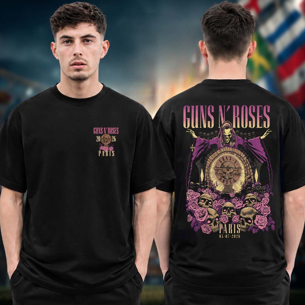 Guns N Roses Special Edition T Shirt Night 2 Paris At Accor Arena In Paris France On July 3 2026 Two Sided Unisex T Shirt