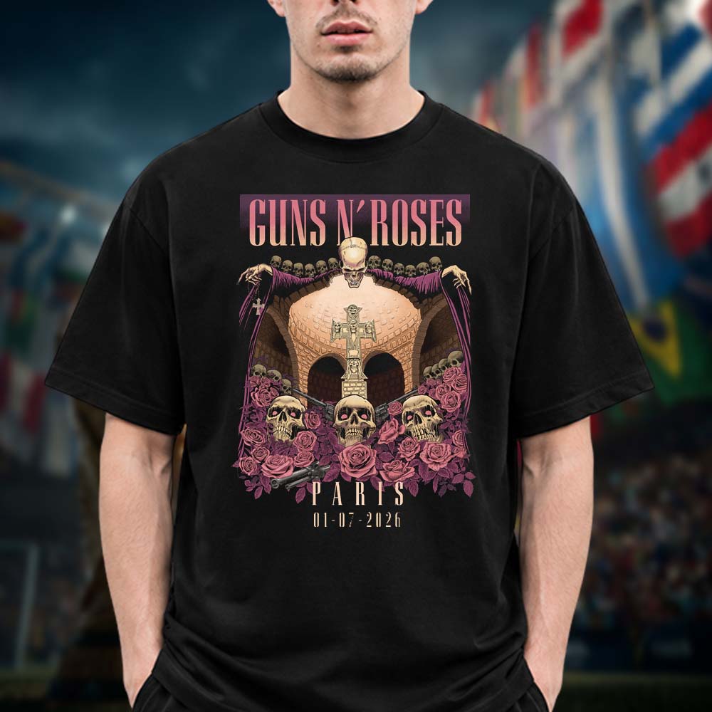 Guns N Roses Poster Night 1 At Accor Arena In Paris France On July 1 2026 Unisex T Shirt