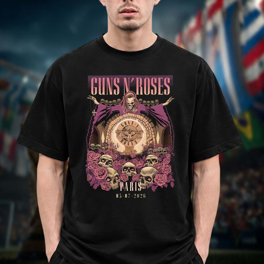 Guns N Roses Poster Night 2 At Accor Arena In Paris France On July 1 2026 Unisex T Shirt