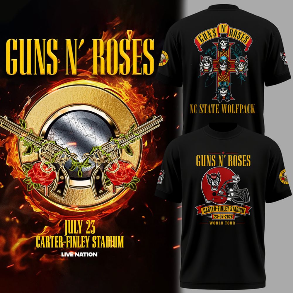 Guns N' Roses x NC State Wolfpack Carter-Finley Stadium 2026 Graphic T-Shirt