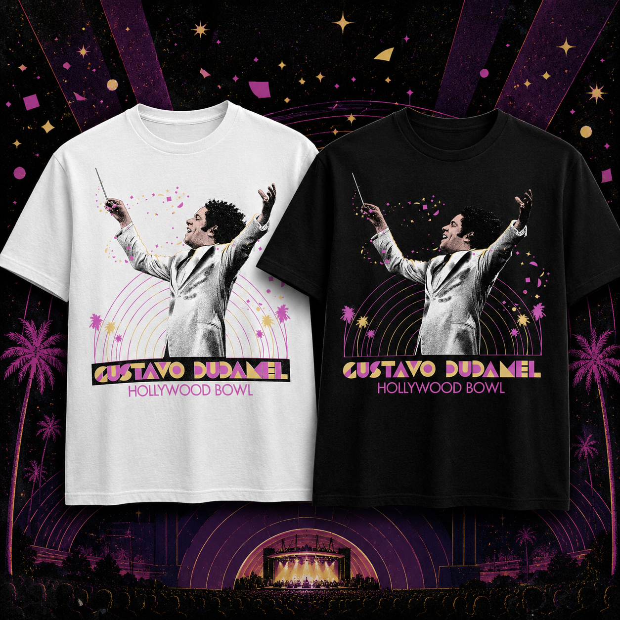 Gustavo Dudamel August 20-23 2026 Hollywood Bowl Los Angeles CA T-Shirt