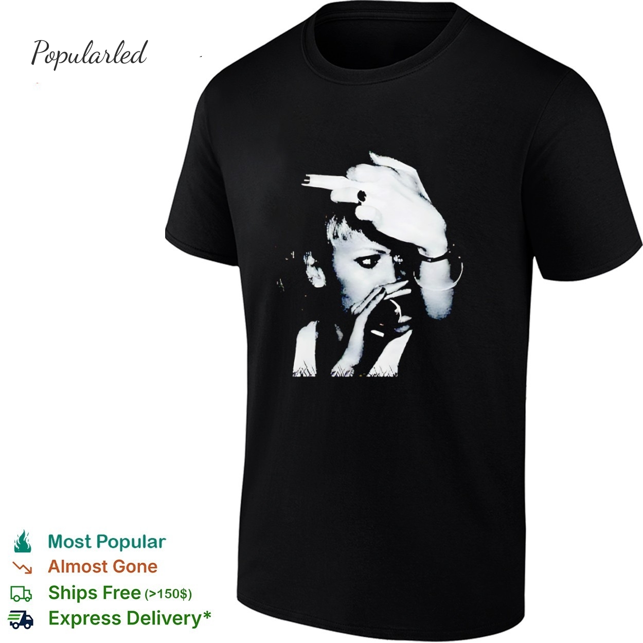 Gwen Stefani middle finger Classic Punk Rock Style portrait shirt
