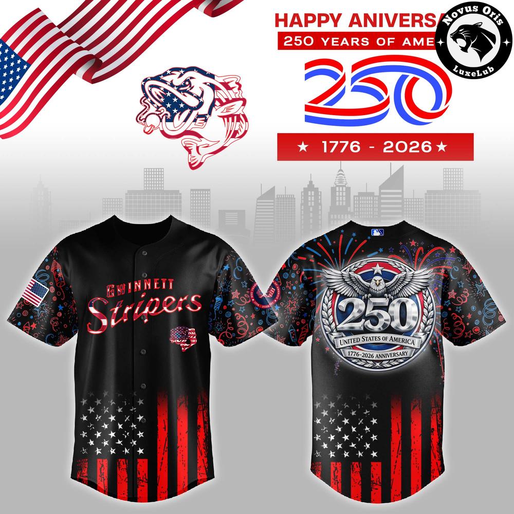 Gwinnett Stripers 250th Anniversary USA Limited Edition Baseball Jersey 1 - Unicasport Gwinnett Stripers 250th Anniversary USA Limited Edition Baseball Jersey