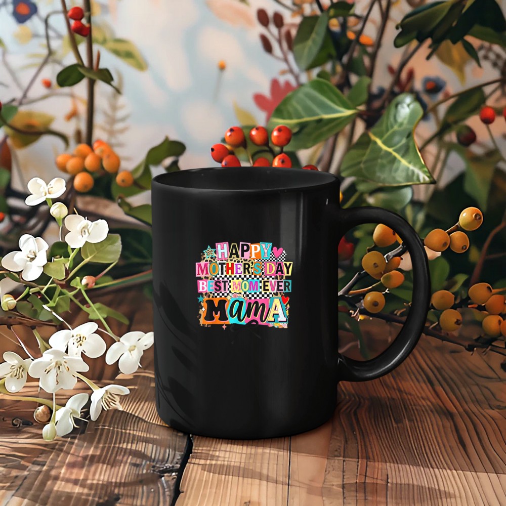 Happy Mother's Day Best Mom Ever Mama Aesthetic Collage Bow Mug