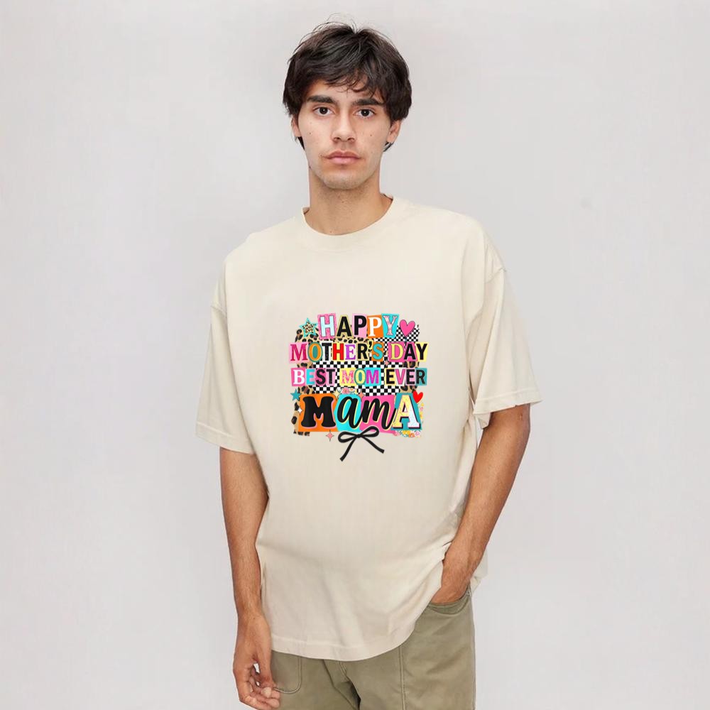 Happy Mother's Day Best Mom Ever Mama Aesthetic Collage Bow Shirt