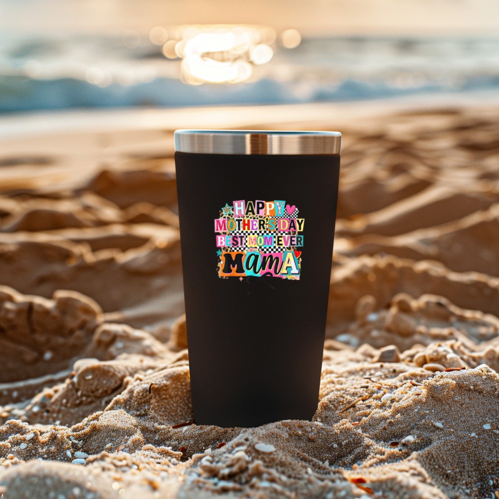 Happy Mother's Day Best Mom Ever Mama Aesthetic Collage Bow Tumbler