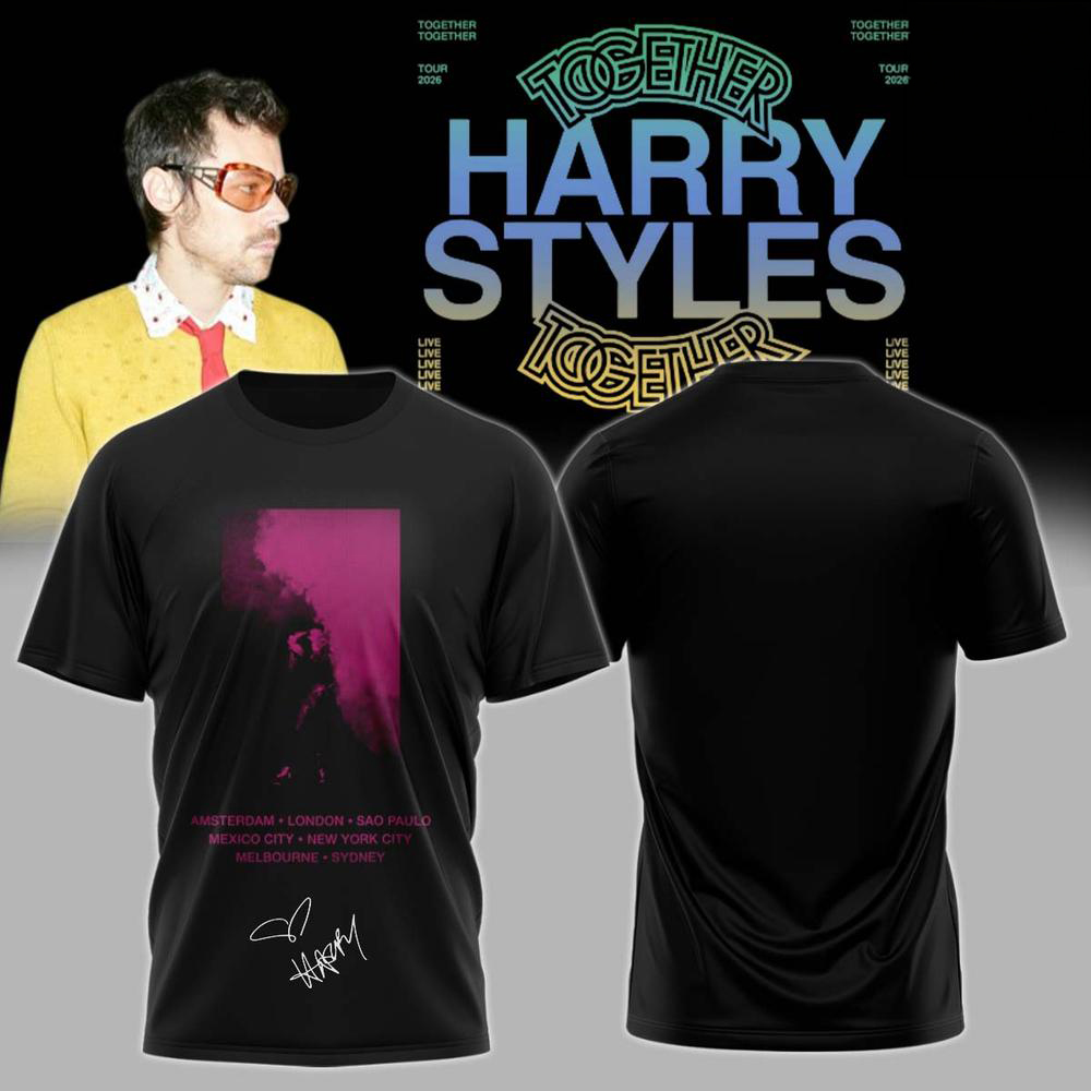 Harry Styles Black Graphic Music Tour T Shirt