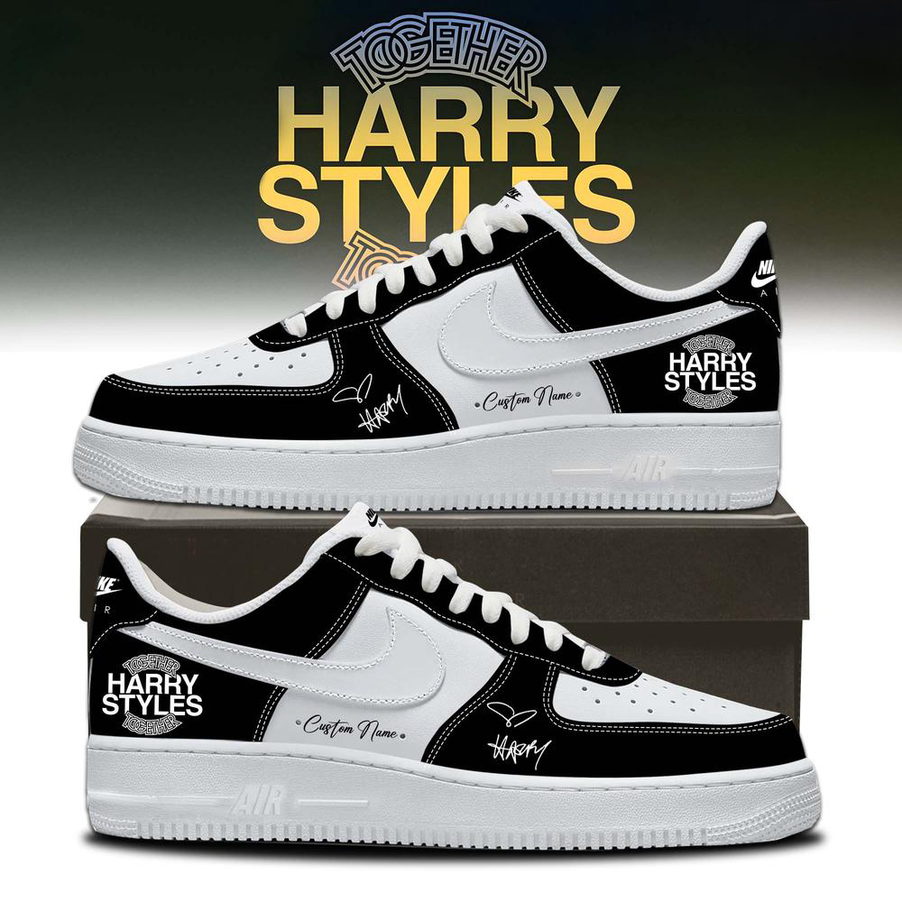 Harry Styles Black White Tour Fan Sneakers
