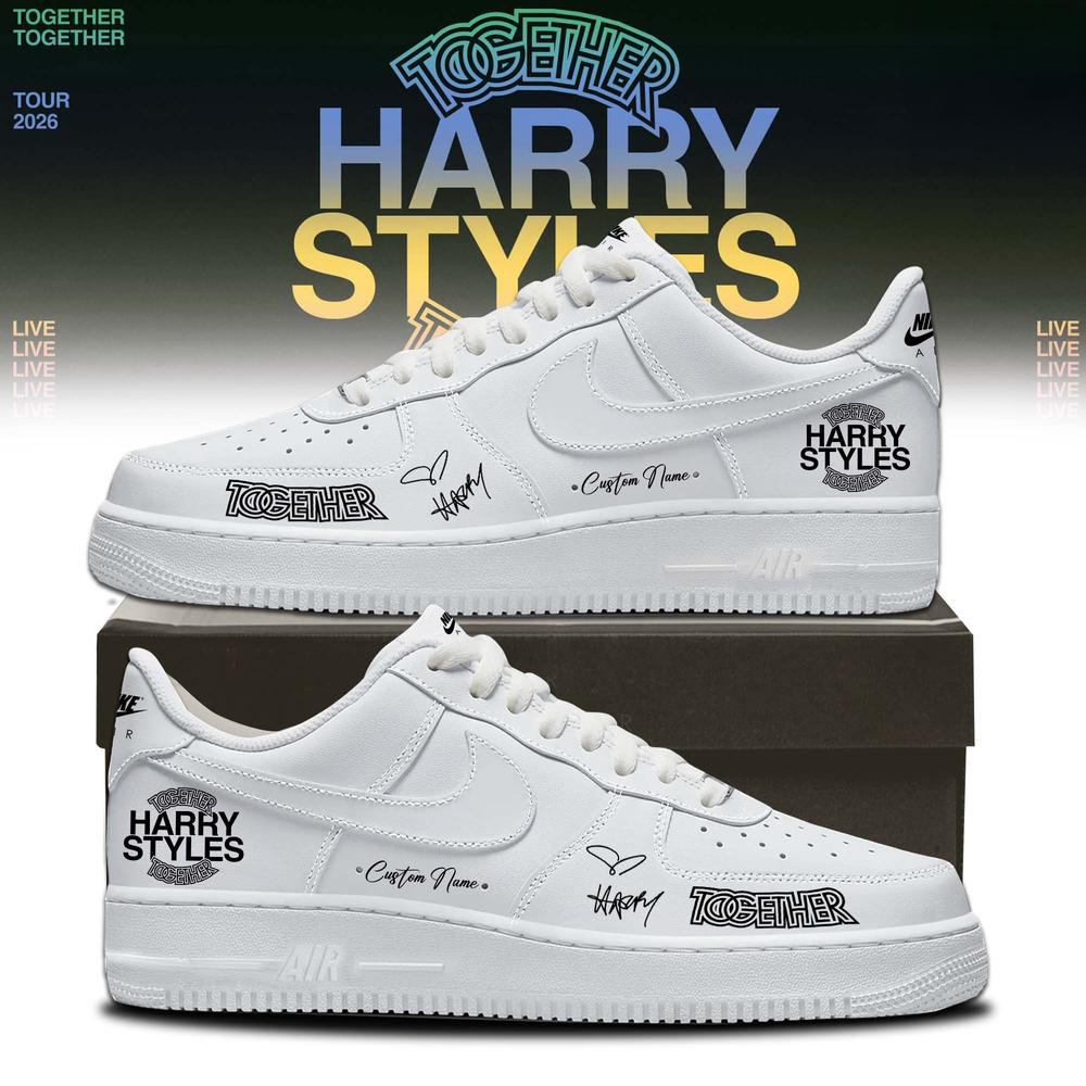 Harry Styles White Together Together Graphic Sneakers