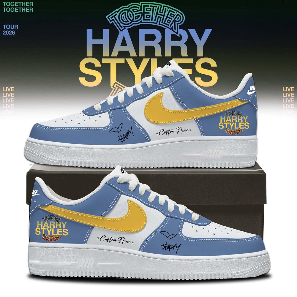 Harry Styles White Yellow Blue Tour Fan Sneakers