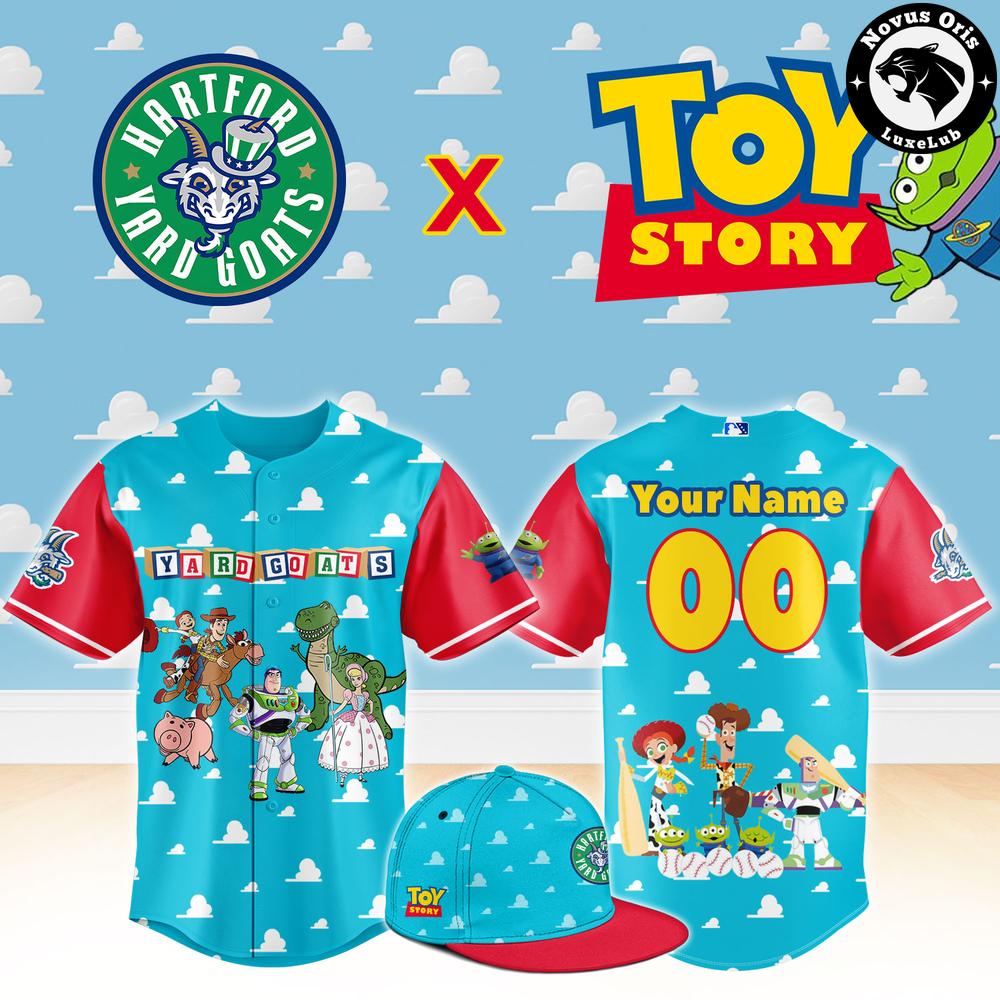 Hartford Yard Goats x Toy Story Night Personalized Woody Buzz Lightyear Jersey 1 - Unicasport Hartford Yard Goats x Toy Story Night Personalized Woody Buzz Lightyear Jersey