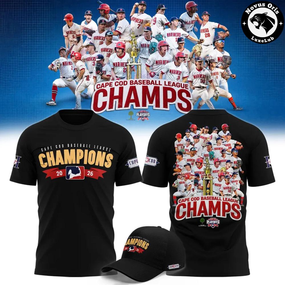 Harwich Mariners 2026 Cape Cod Baseball League Champions T-Shirt