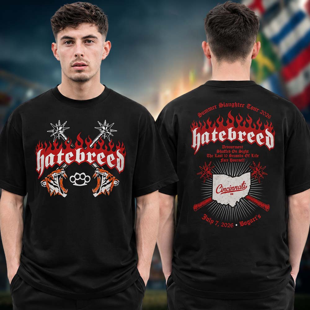 Hatebreed Event Tee Cincinnati OH The Summer Slaughter 2026 Tour At Bogart's In Cincinnati OH On July 7 2026 Two Sided Unisex T Shirt