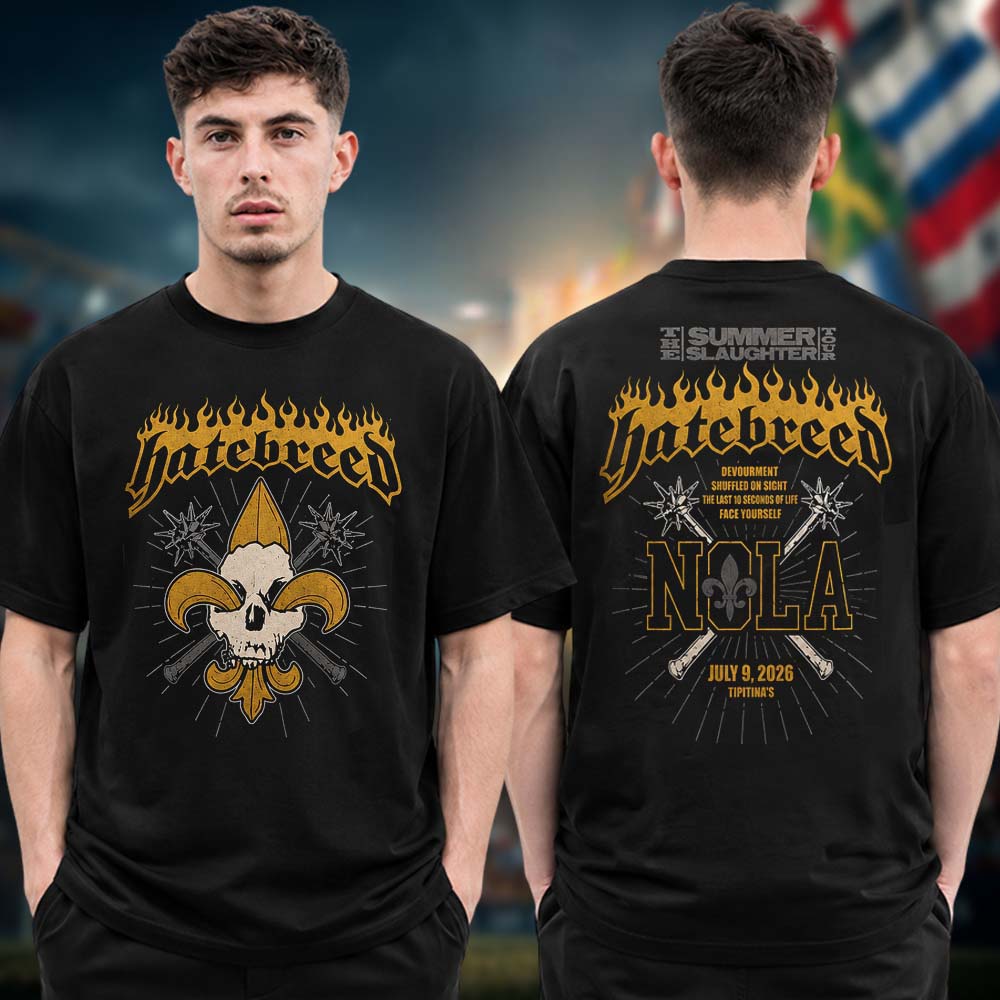 Hatebreed Event Tee New Orleans LA The Summer Slaughter 2026 Tour At Tipitina's Uptown In New Orleans LA On July 9 2026 Two Sided Unisex T Shirt