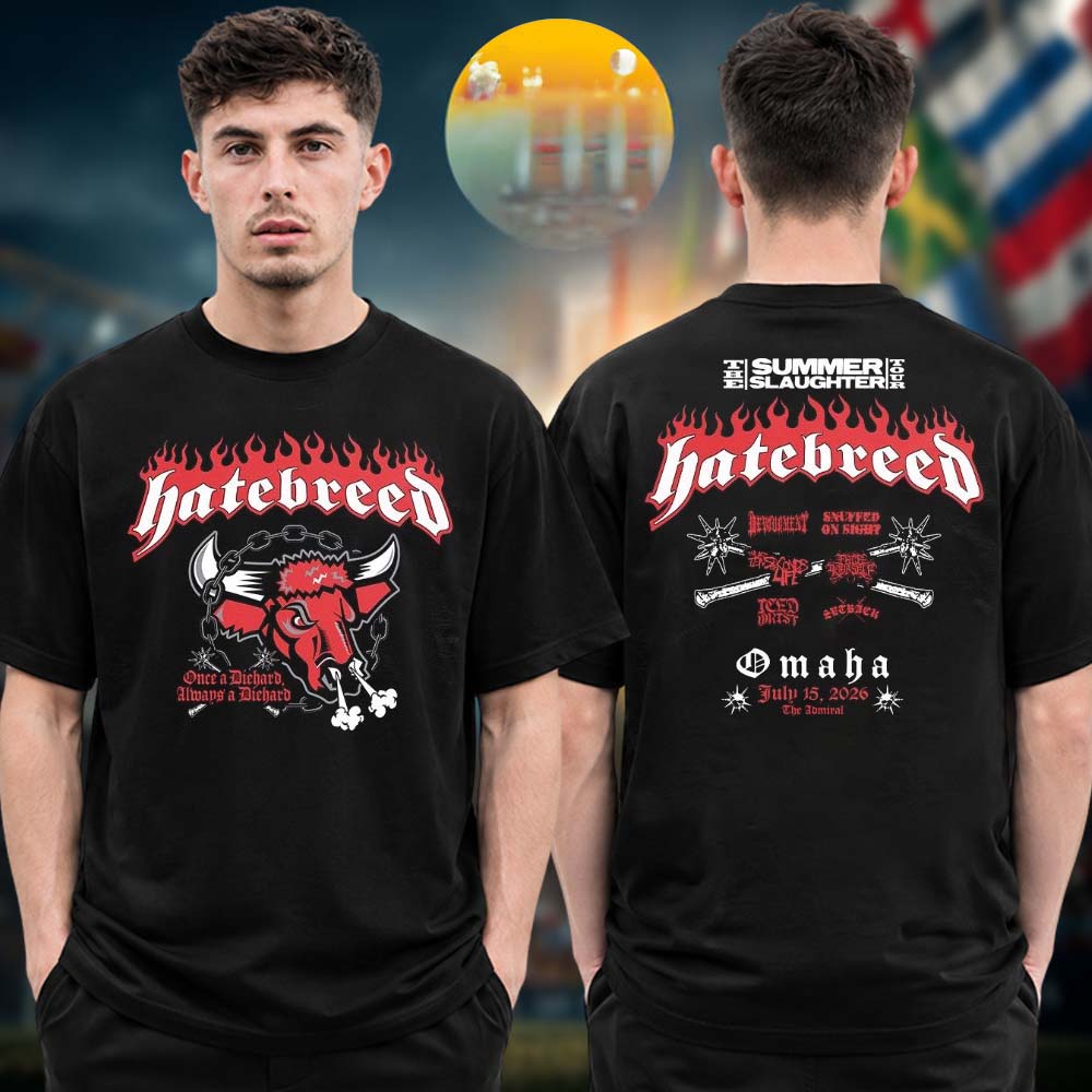 Hatebreed Event Tee Omaha NE The Summer Slaughter 2026 Tour At The Admiral Theater In Omaha NE On July 15 2026 Two Sided Unisex T Shirt