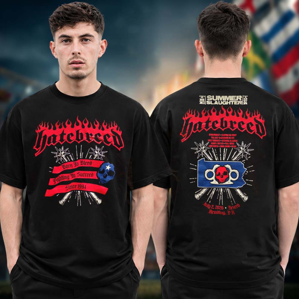 Hatebreed Event Tee Reading PA The Summer Slaughter 2026 Tour At Reverb In Reading PA On July 2 2026 Two Sided Unisex T Shirt