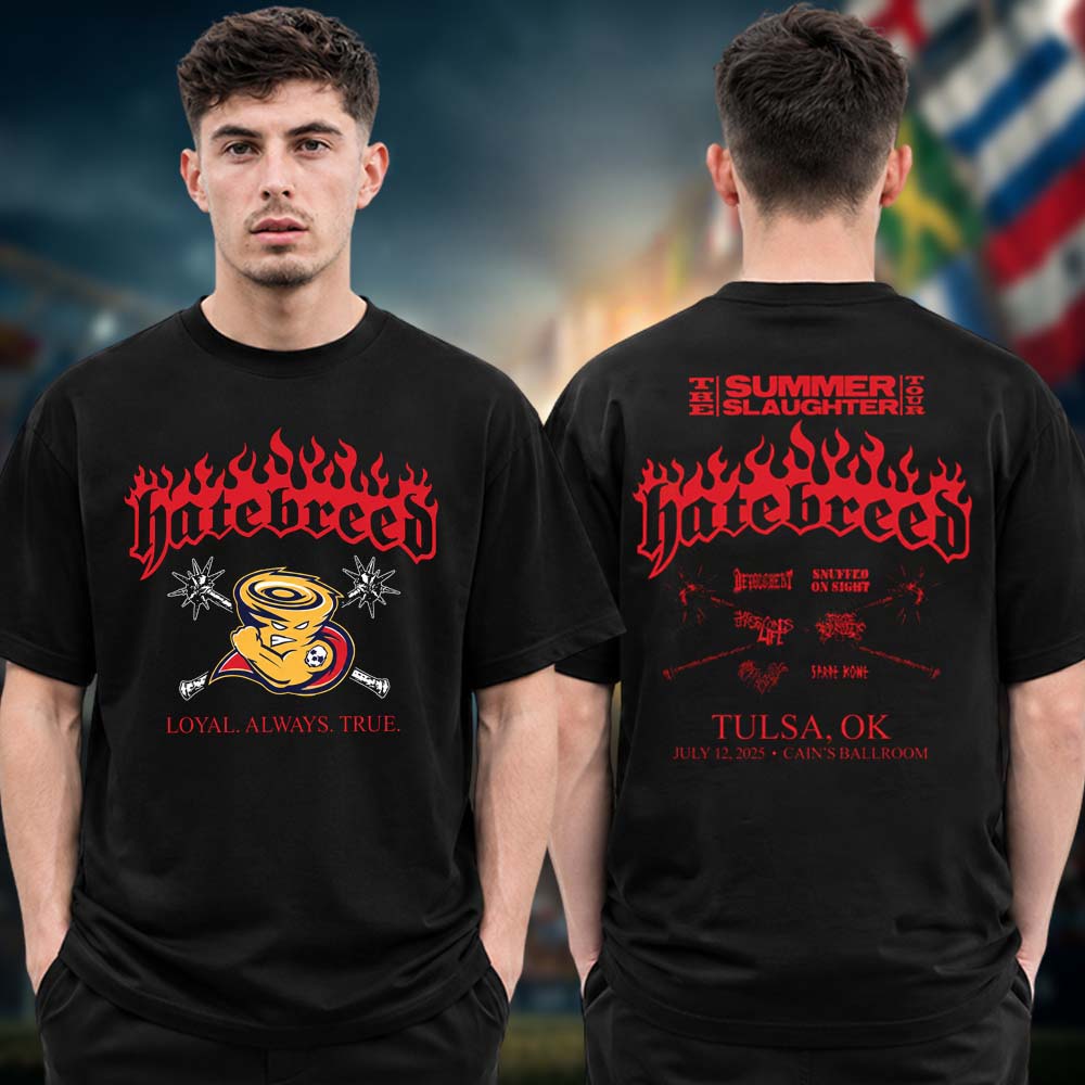 Hatebreed Tulsa OK Event Tee The Summer Slaughter Tour At Cain's Ballroom In Tulsa OK On July 12 2026 Two Sided Unisex T Shirt