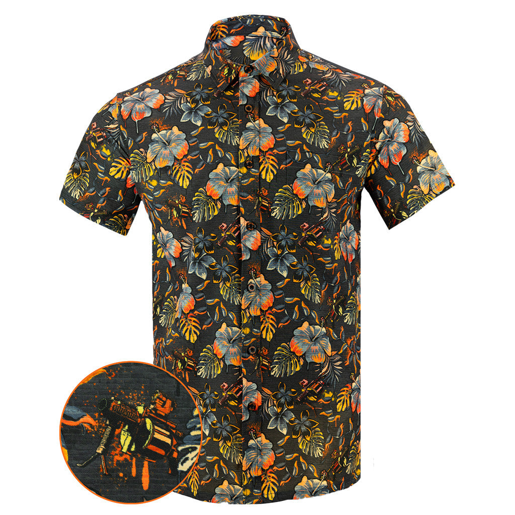 Hawaiian Drip Button Down Shirt Tactical Aloha Shirt Cool Christmas Gifts For Guys