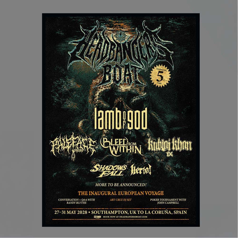 Headbangers Boat The Inaugural European Voyage 2731 May 2028 Southampton UK To La Coruña Spain Art Print Poster