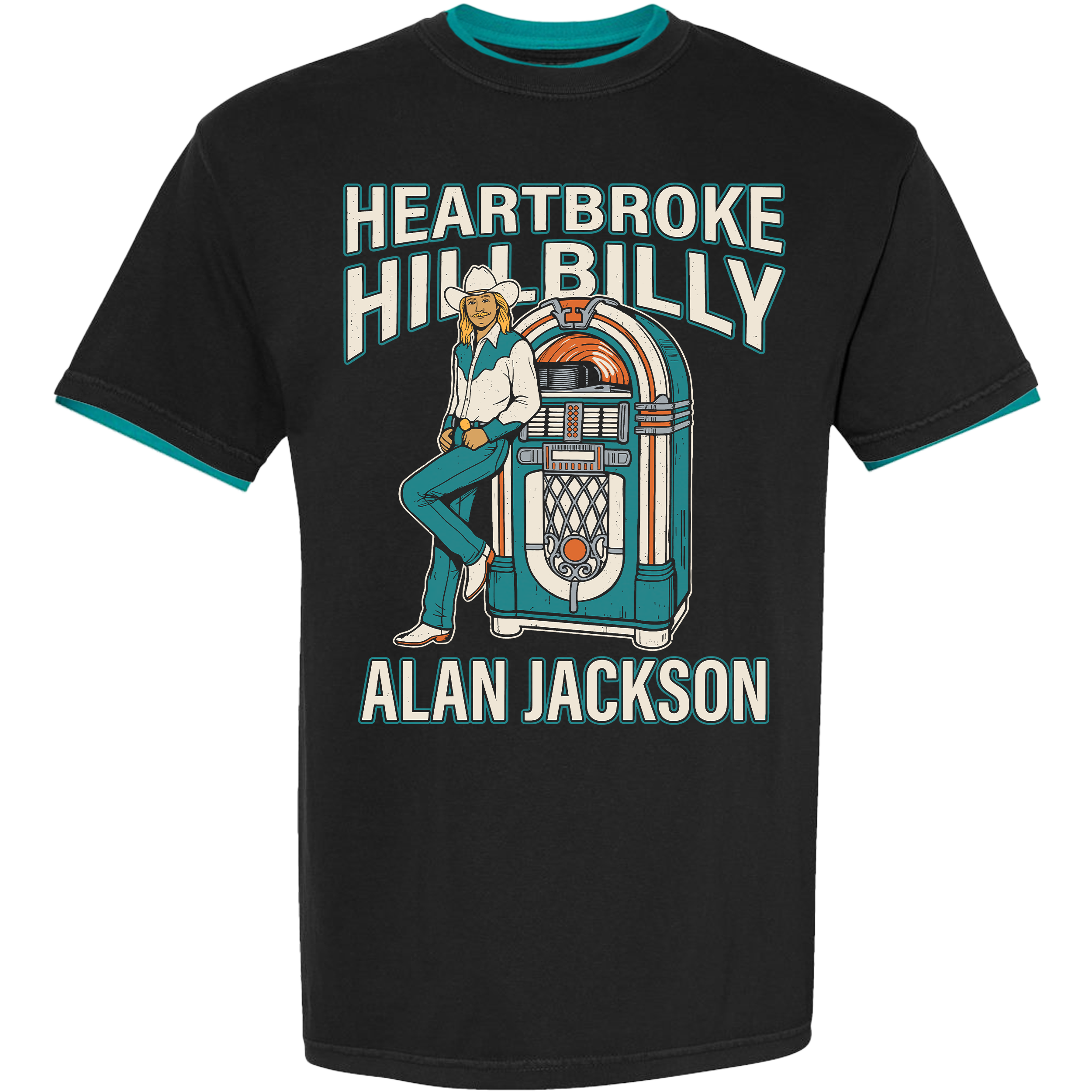 Heartbroke Hillbilly Double Collar Graphic T-Shirt