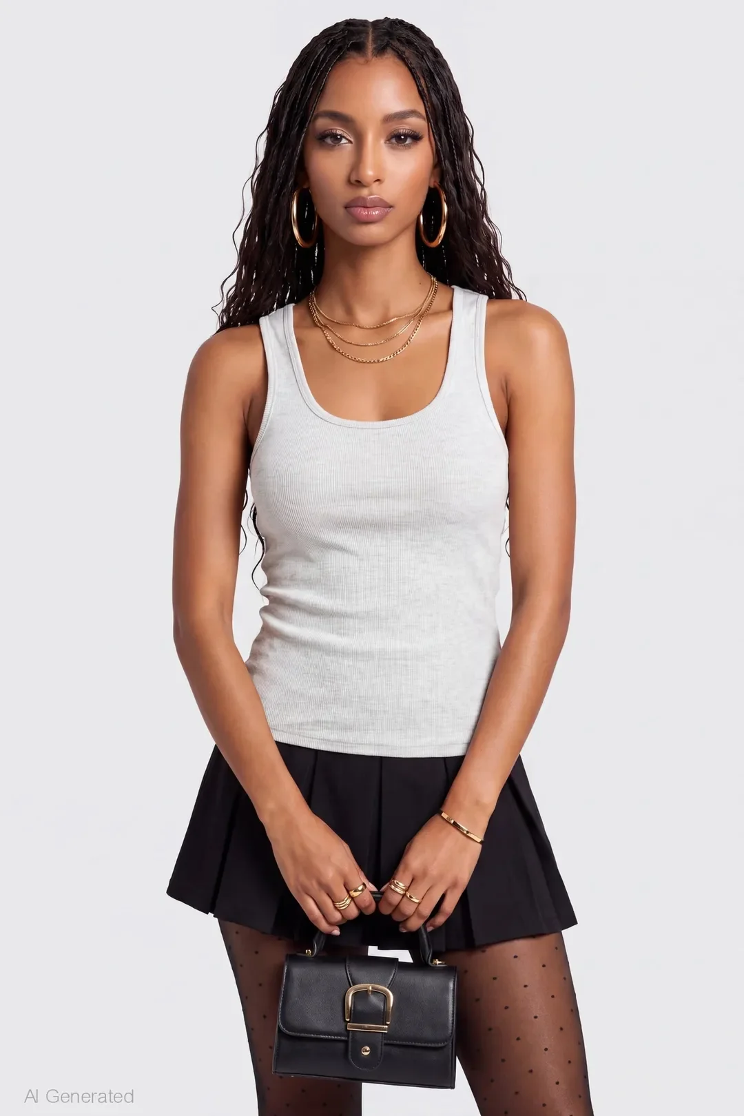 Heather Gray Teeyoulove Zelvora Scoop Neck Ribbed Sleeveless Slim Fit Tank Top