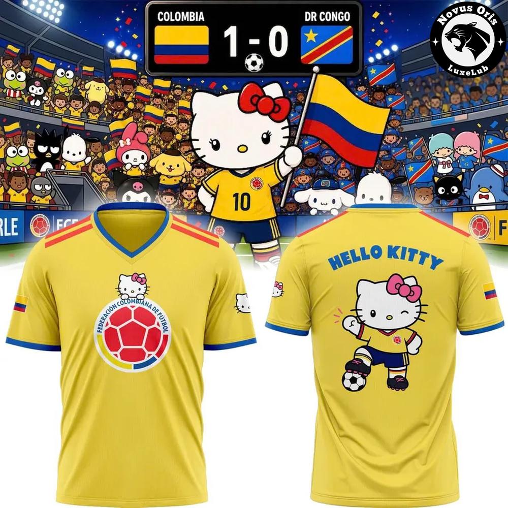 Hello Kitty Colombia Soccer Jersey – Sanrio Football Shirt Limited Edition 1 - Unicasport Hello Kitty Colombia Soccer Jersey – Sanrio Football Shirt Limited Edition