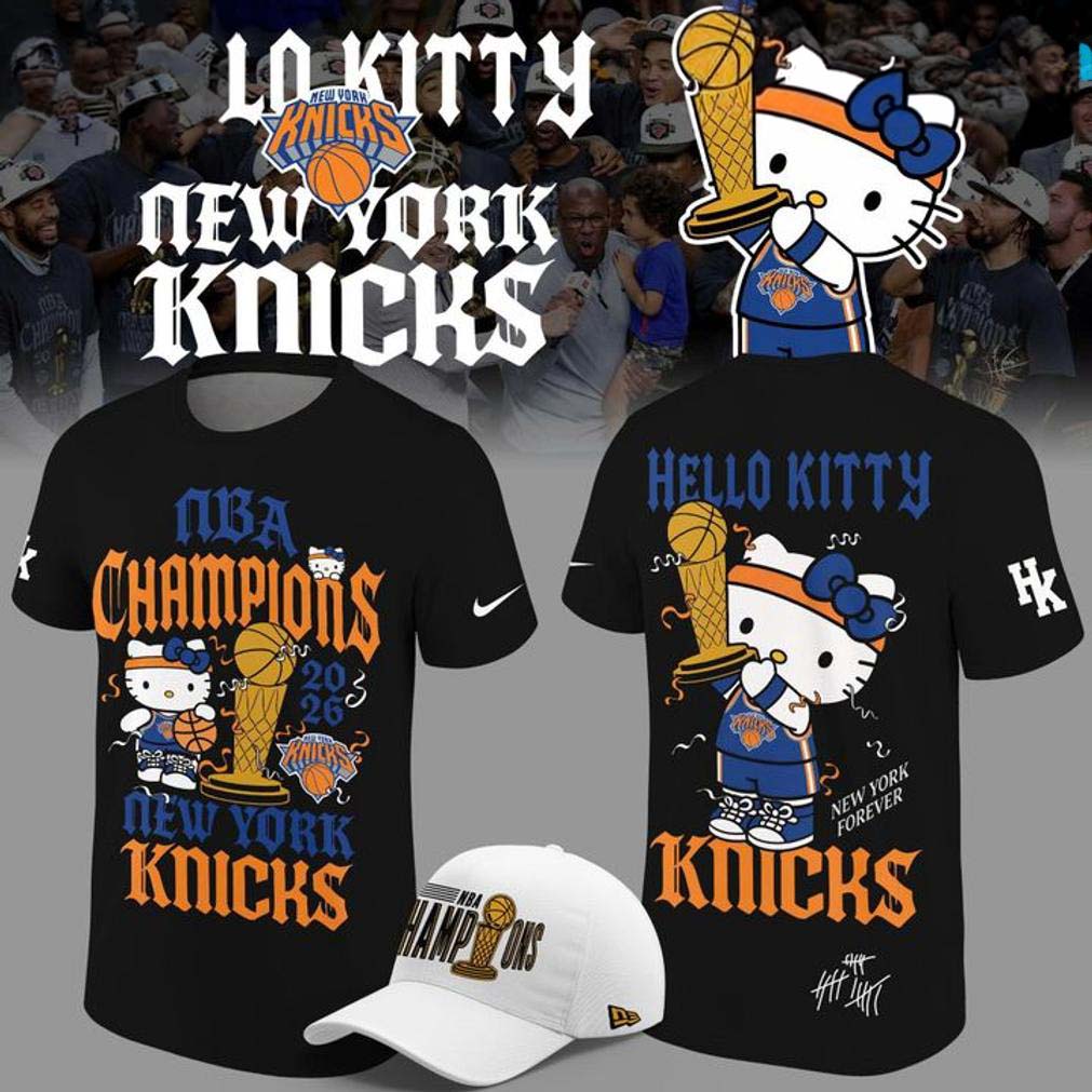 Hello Kitty x New York Knicks 2026 NBA Finals Champs Tee Black