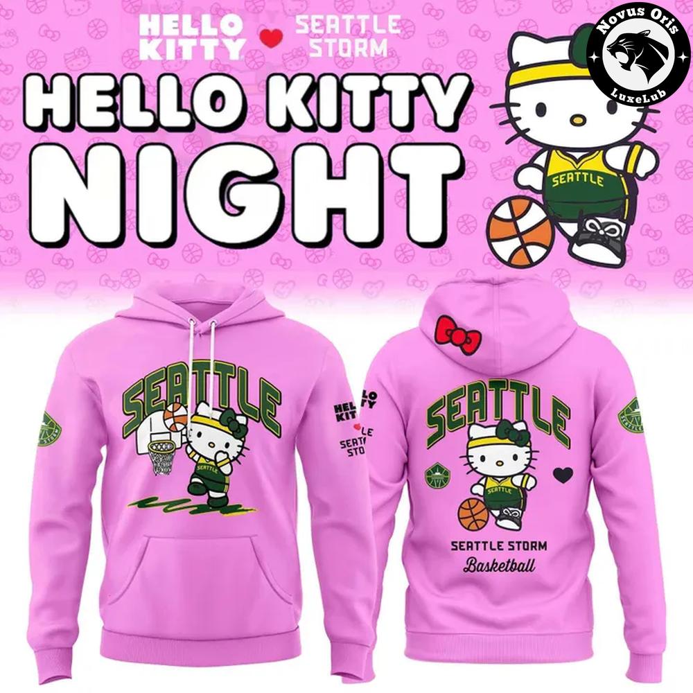 Hello Kitty x Seattle Storm 2026 Limited Edition Pink Hoodie 1 - Unicasport Hello Kitty x Seattle Storm 2026 Limited Edition Pink Hoodie