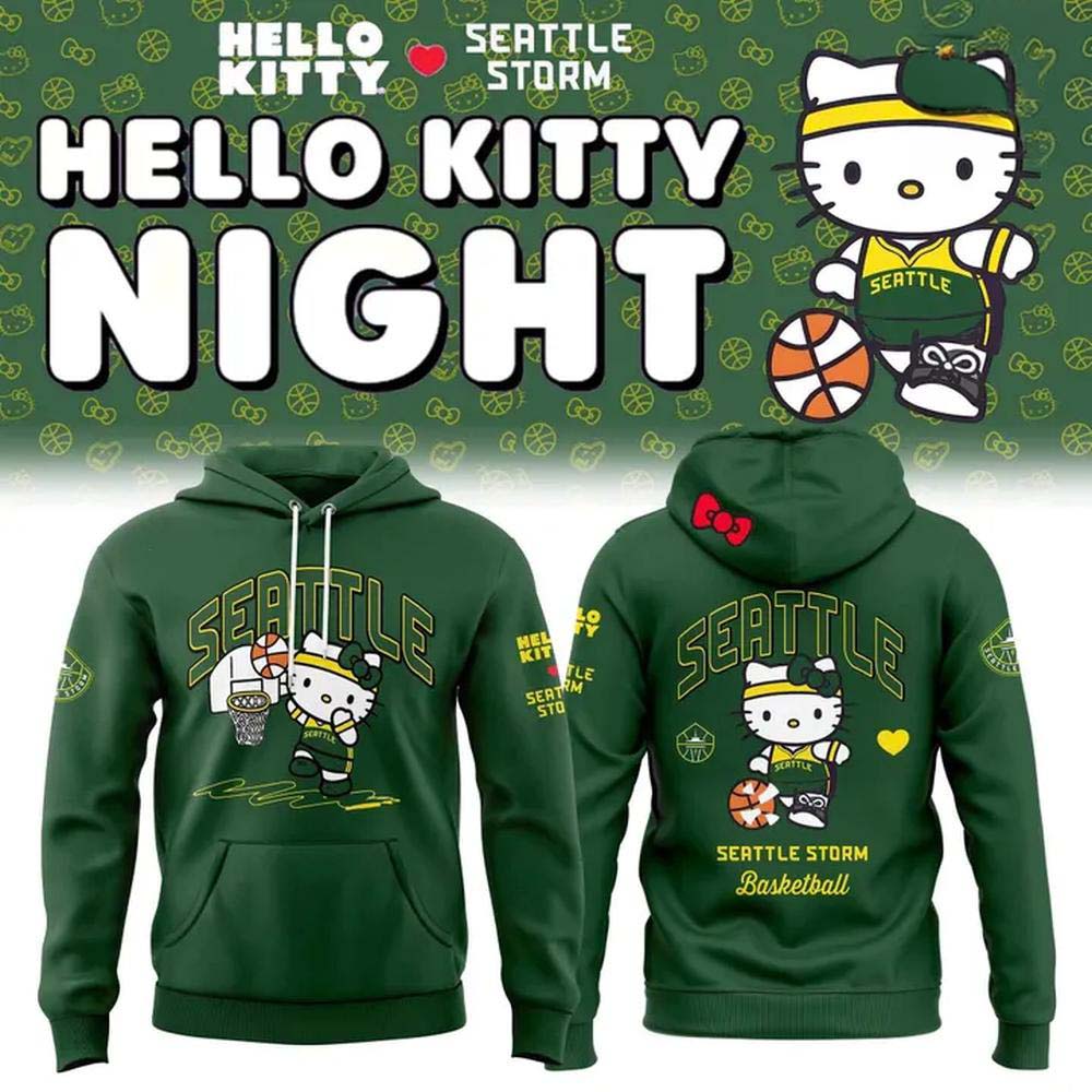 Night Green Hoodie - Hello Kitty x Seattle Storm