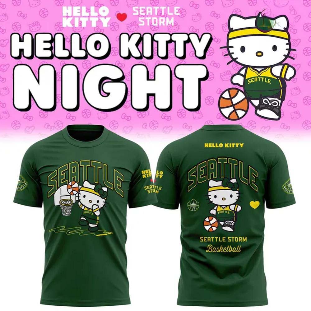 Seattle Storm x Hello Kitty Night Green T Shirt