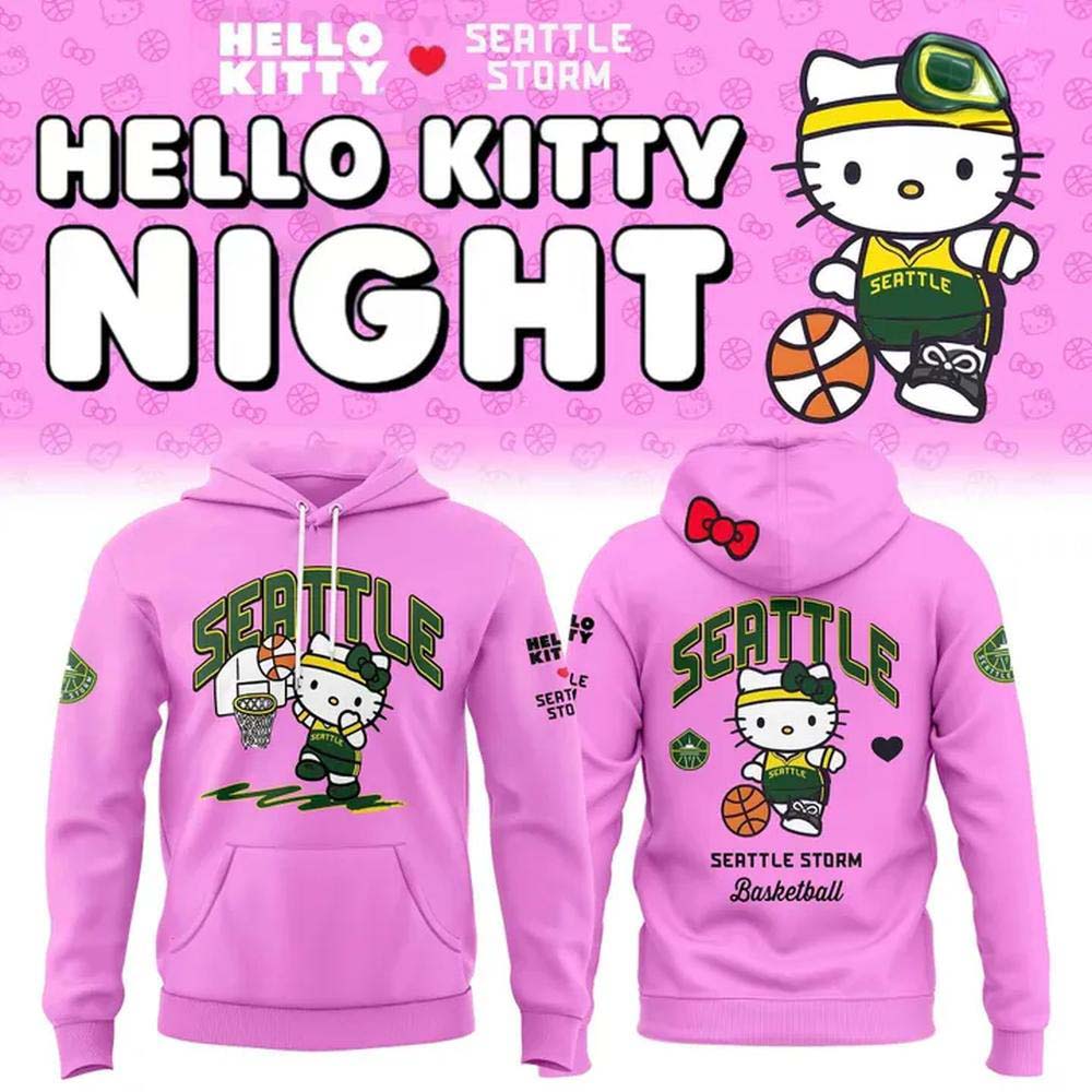 Hello Kitty x Seattle Storm Night Pink Hoodie