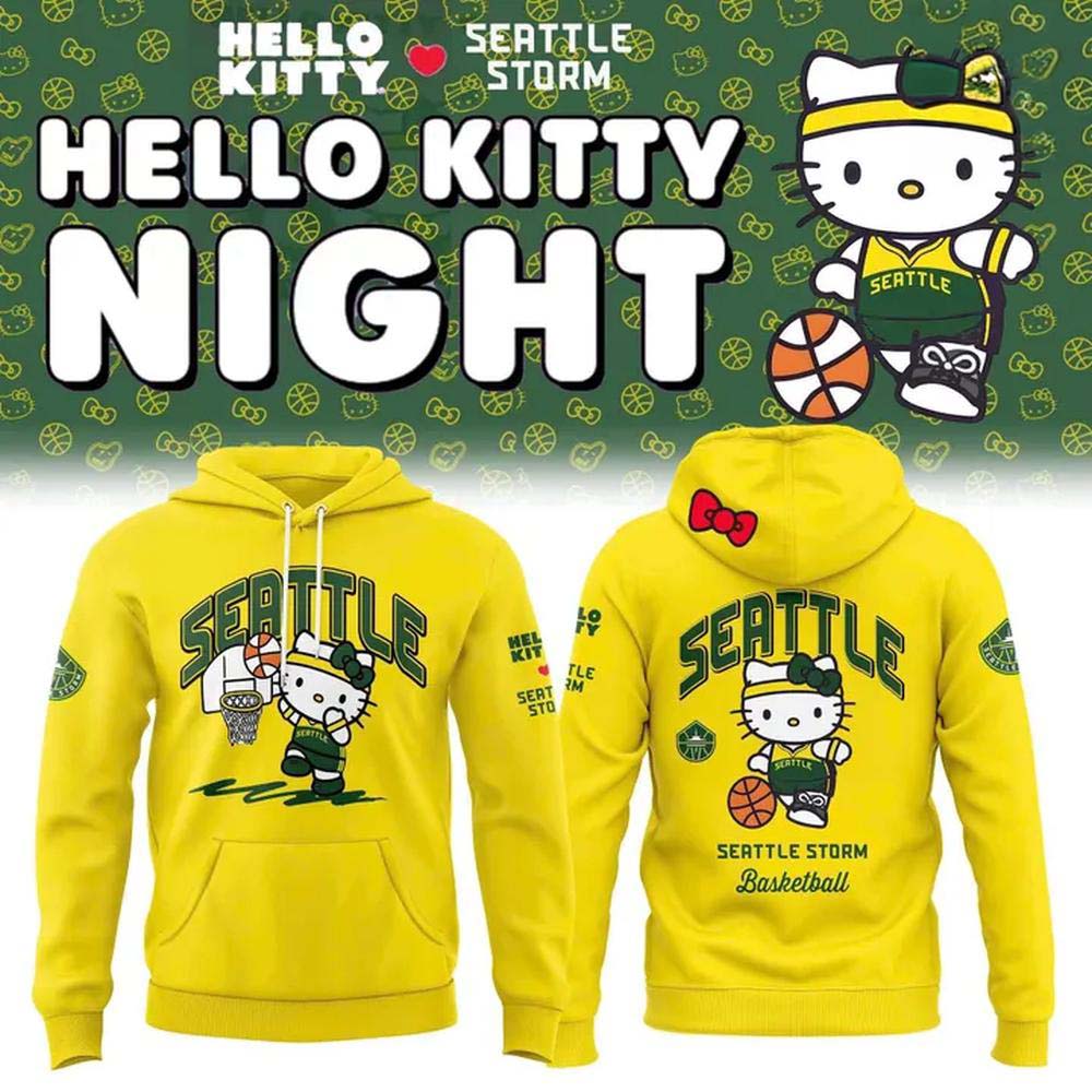 Seattle Storm x Hello Kitty Night Yellow Hoodie