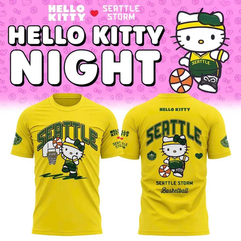 Hello Kitty x Seattle Storm Night Yellow T-Shirt