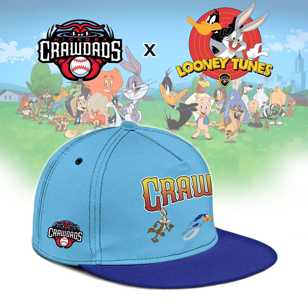 Hickory Crawdads Looney Tunes Blue Personalized Baseball Jersey - Image 3