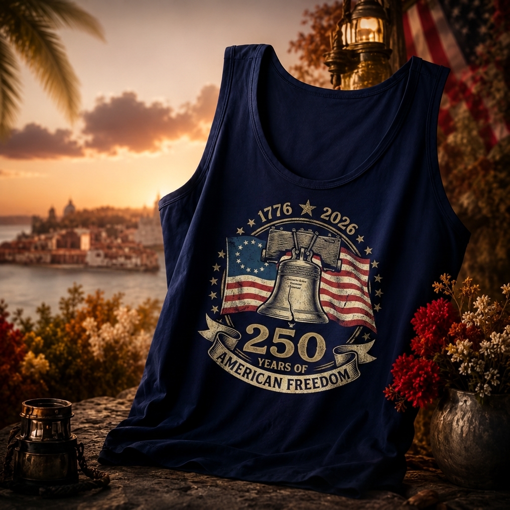 Hihoboken American Heritage USA 2026 Eagle Fan Freedom Never Fades Graphic Tank Top
