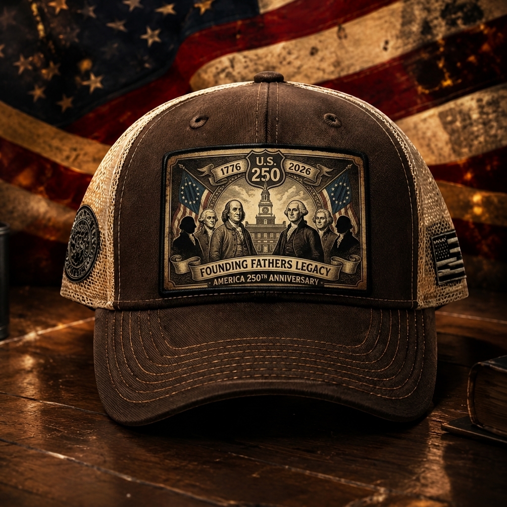 Hihoboken Founding Fathers Heritage Cap - America 250th Anniversary Fan Gift Trucker Hat Eagle Fan 2026