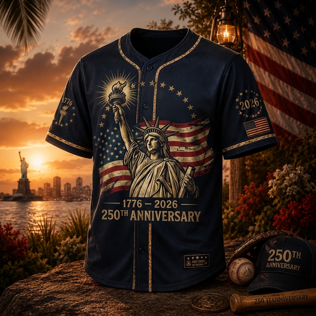 Hihoboken Men's America 250th Anniversary Baseball Jersey 2026 Custom Name Gift