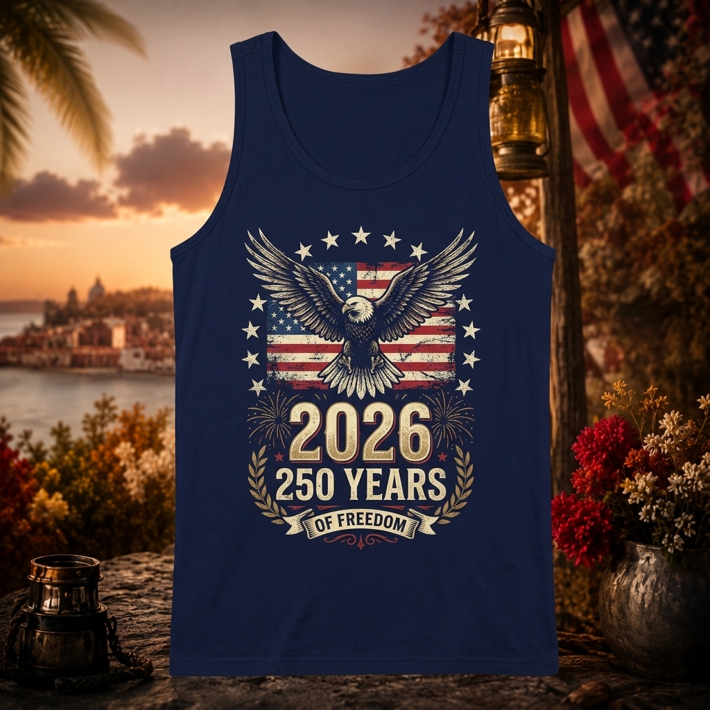 Hihoboken Men's USA 2026 Stadium Jersey Tank Top - America 250th Anniversary Liberty Eagle Fan Merch Stadium Jersey 2026