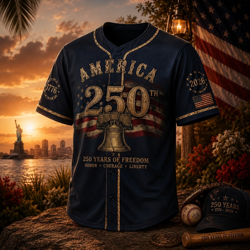 Hihoboken Men's Vintage Patriotic Game Day America 250th Anniversary Baseball Jersey 2026