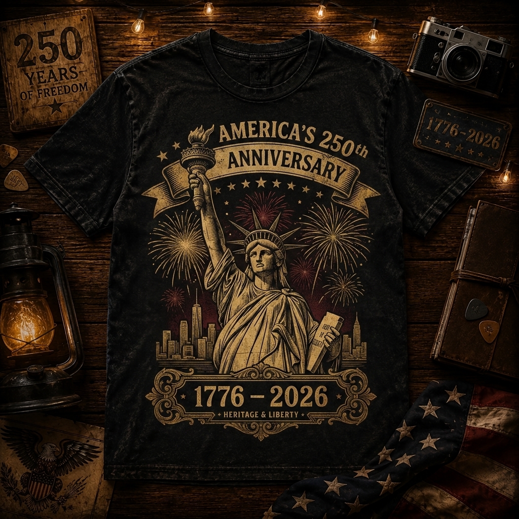 Hihoboken Statue of Liberty Heritage T-Shirt 250th Anniversary Vintage Supporter USA Graphic Shirt 2026
