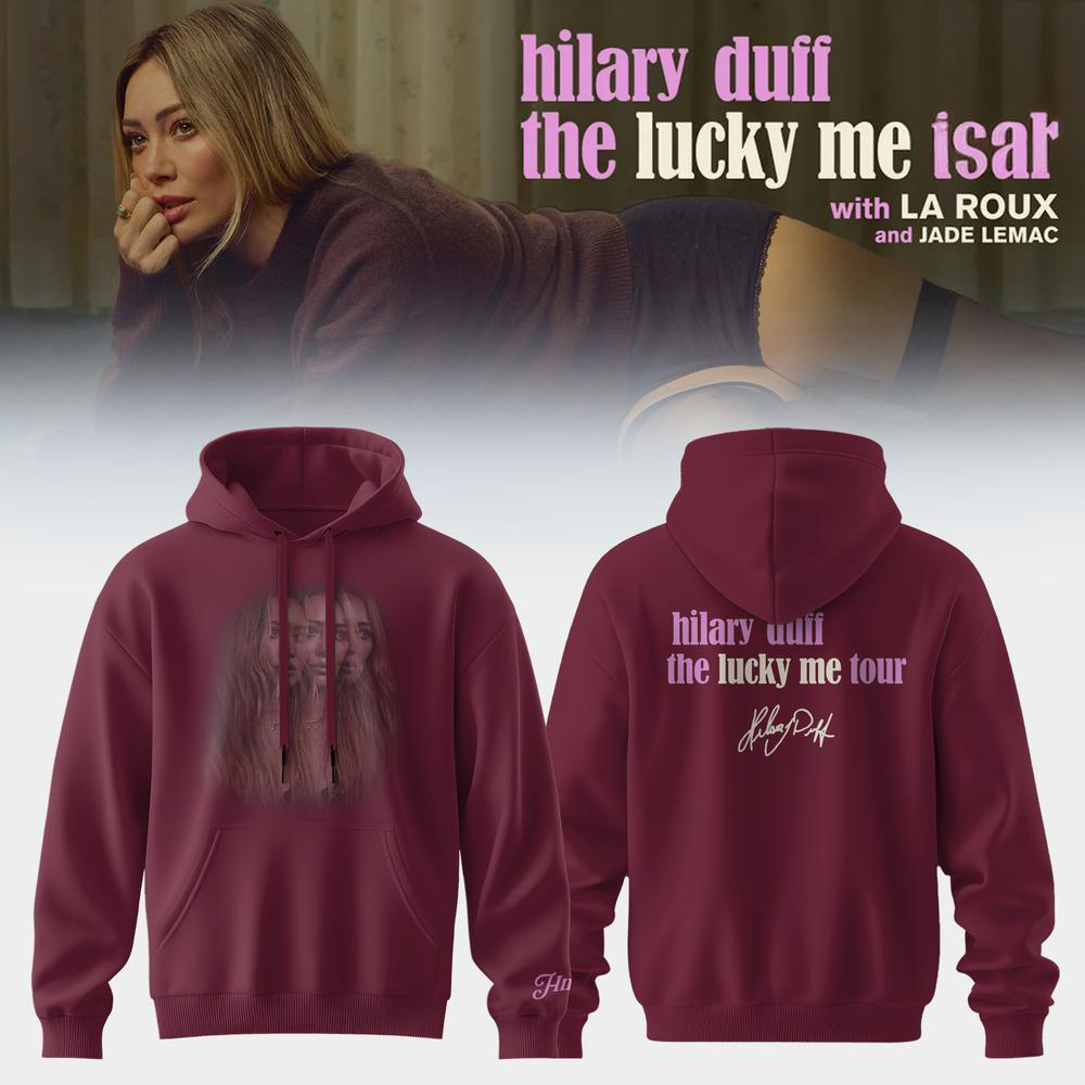 Hilary Duff 2026 Burgundy Concert Graphic Hoodie