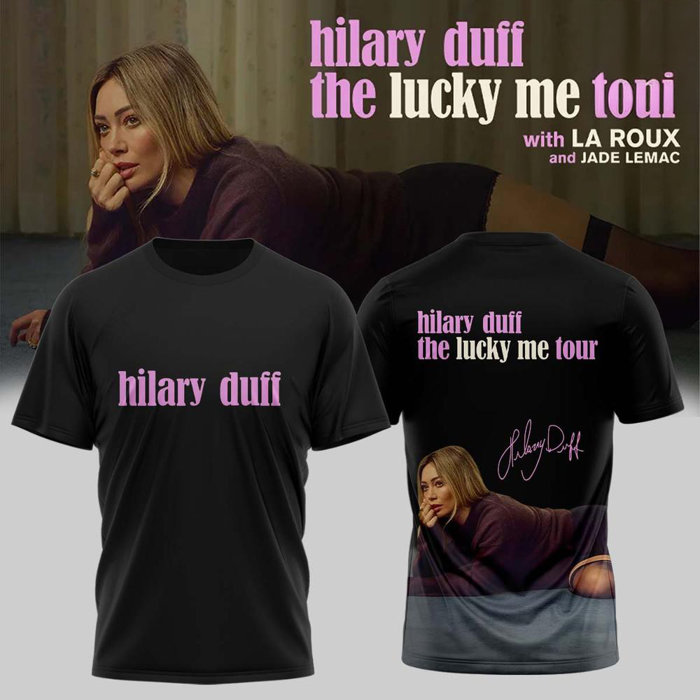 Hilary Duff Black Lucky Me Tour T Shirt