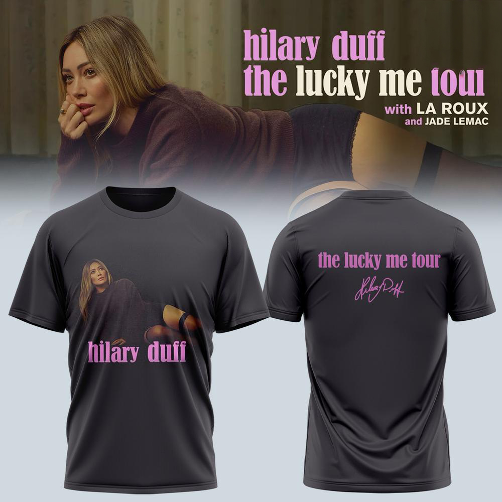 Hilary Duff Gray Pop Music Concert T Shirt