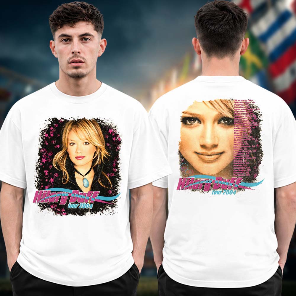 Hilary Duff The Lucky Me Tour 2026 2027 Reprint 2004 Two Sided Unisex T Shirt
