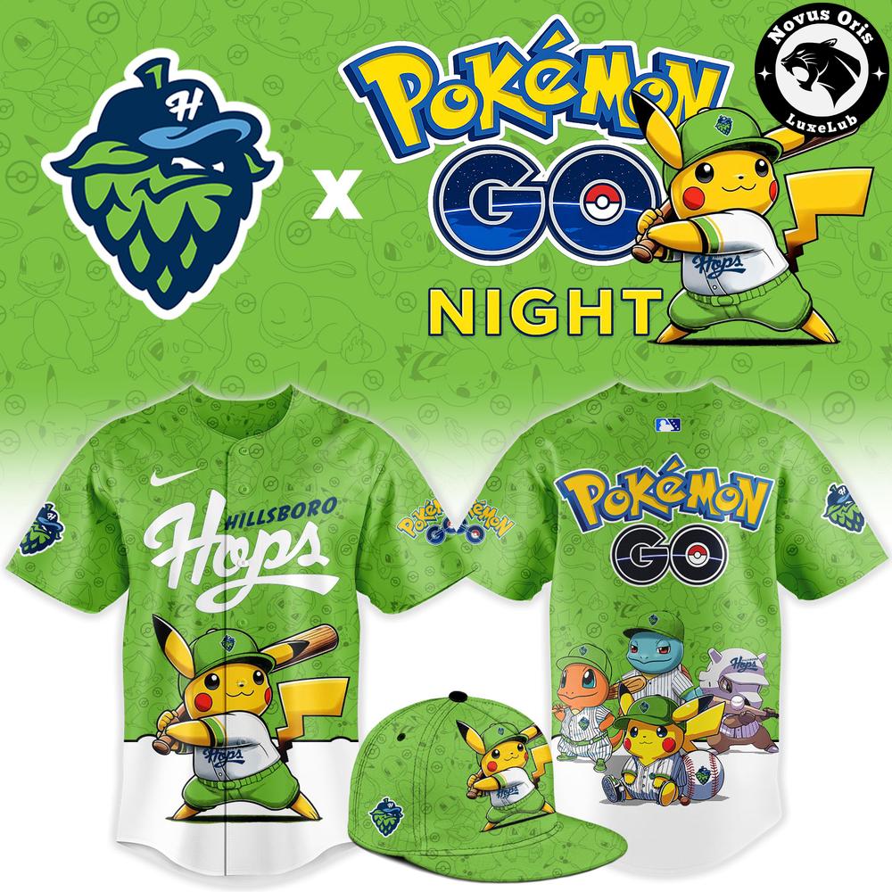 Hillsboro Hops x Pokemon GO Night Limited Edition Baseball Jersey 1 - Unicasport Hillsboro Hops x Pokemon GO Night Limited Edition Baseball Jersey