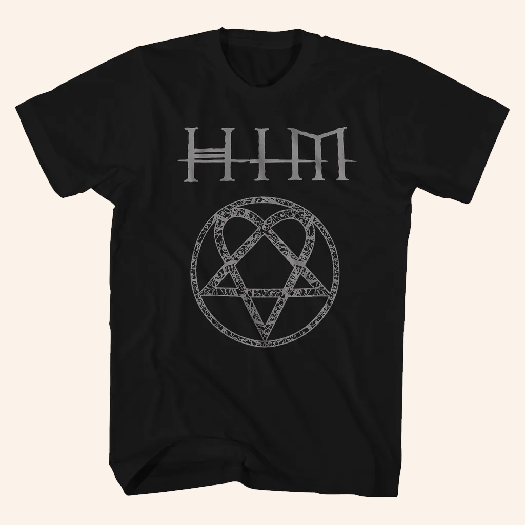 HIM Merch Heartagram Logo Shirt Black HIM Apparel Rock Music Fans Gift Merch 2026