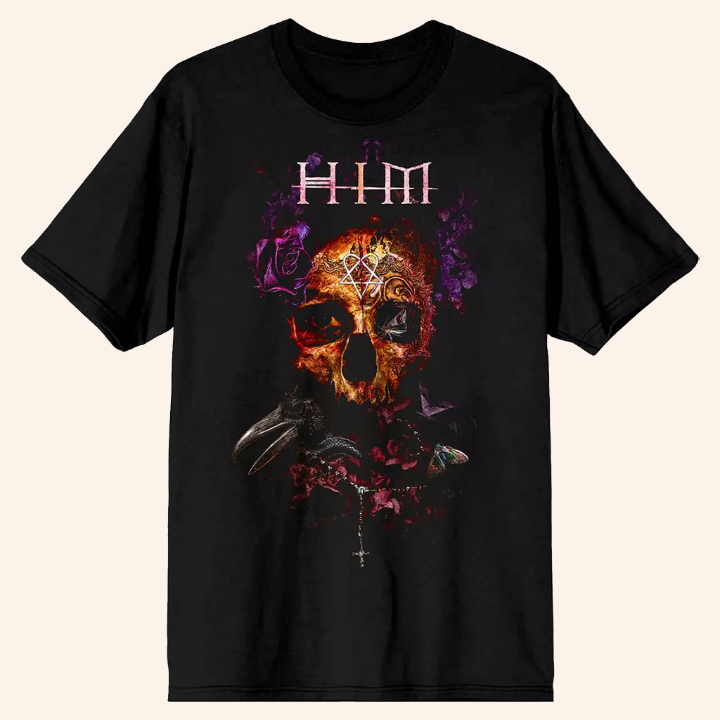 HIM Merch Skull And Raven TShirt HIM Apparel Rock Music Fans Gift Merch 2026