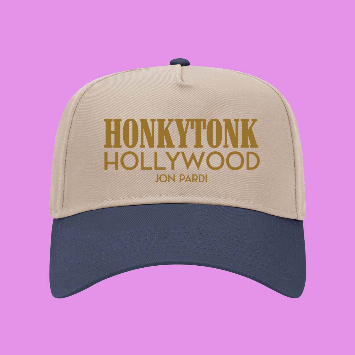 Jon Pardi Honkytonk Hollywood Hat Navy Khaki Country Music Tour Baseball Cap - Gift for Fans