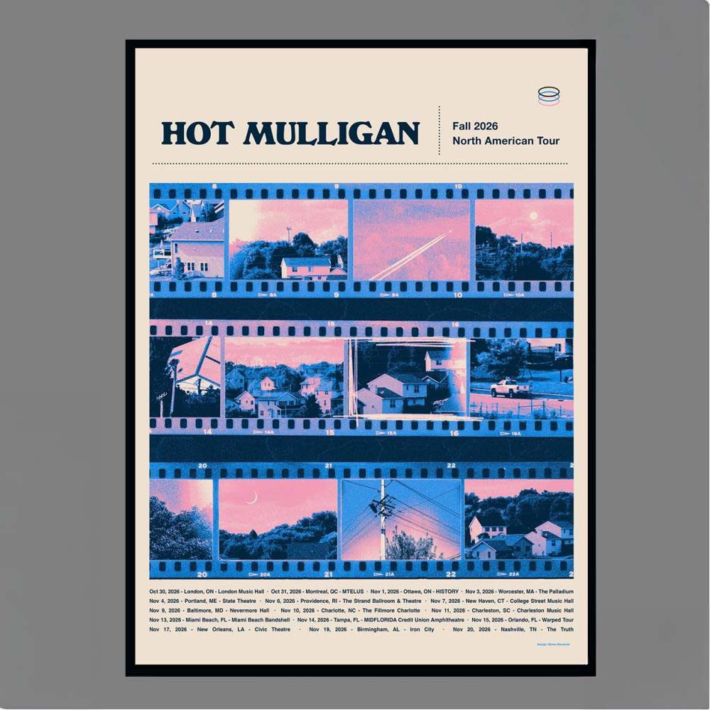 Hot Mulligan Fall 2026 North American Tour Film Strip Concert Poster