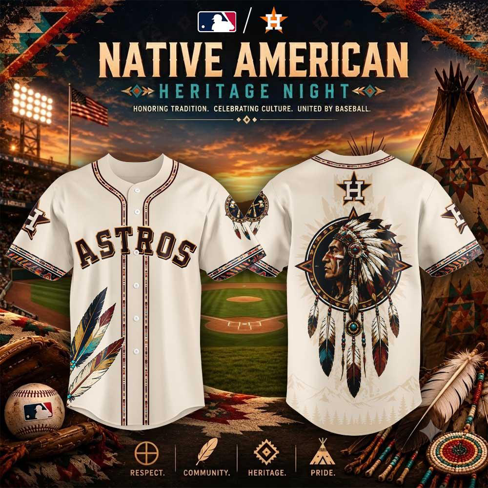 Houston Astros Heritage Night White Baseball Jersey Cultural Event Style